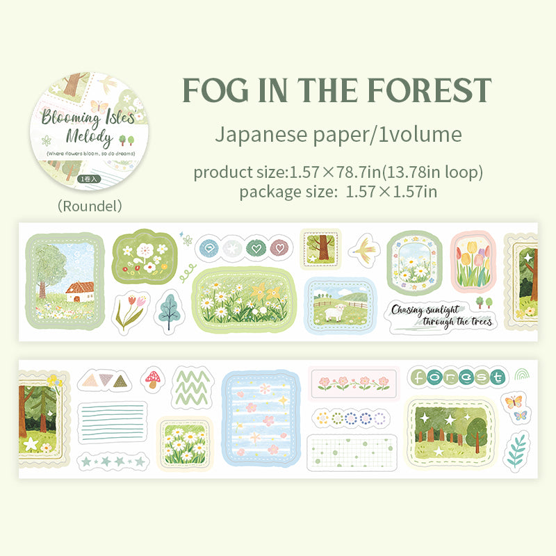 Flower Island Melodies Series Die Cutting Washi Tape