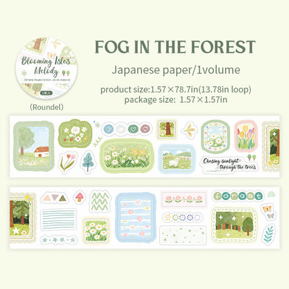 Flower Island Melodies Series Die Cutting Washi Tape