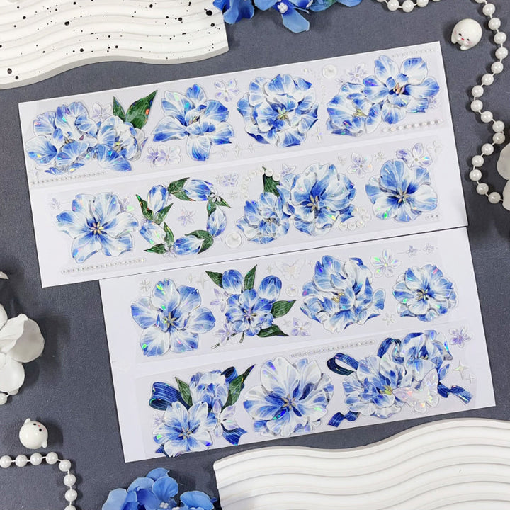 6cm*100cm Ethereal Tranquility Die Cutting Shell Light PET/Synthetic Paper Tape