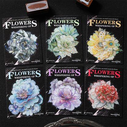 Weaving Flowers Whispering Series Sticker featuring flower designs for journaling, scrapbooking and collage