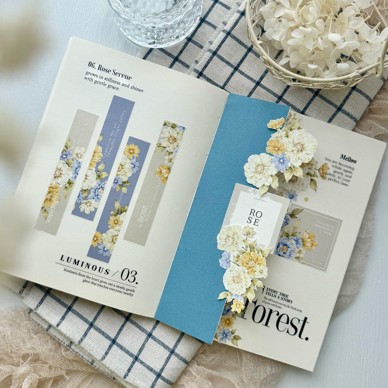 Whole Roll 5.5cm*5m Glamorous Rose Die Cutting Washi/PET Tape