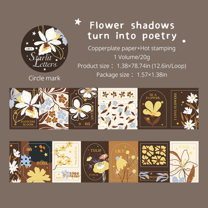 Starlit Letters Series Die Cutting Gold Stamping Coated Paper Tape