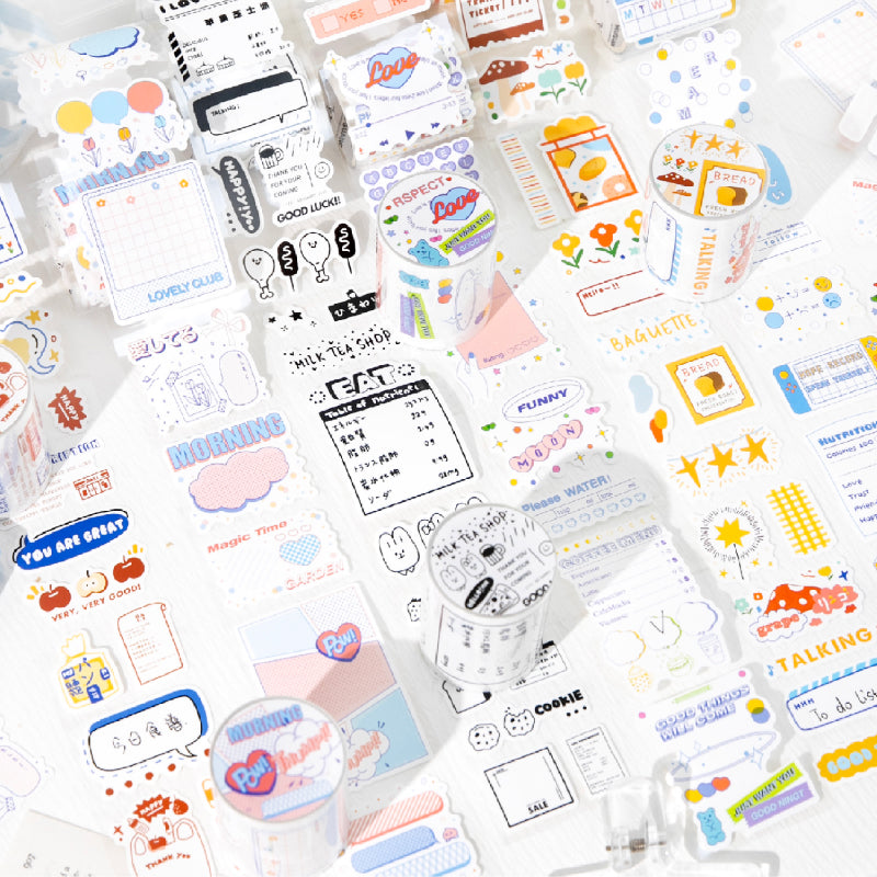 Half sugar market series Die Cutting Self-adhesive Tape for journaling, scrapbooking and collage