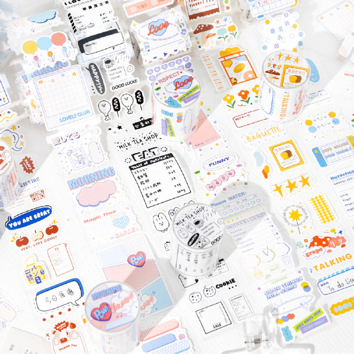 Half sugar market series Die Cutting Self-adhesive Tape for journaling, scrapbooking and collage