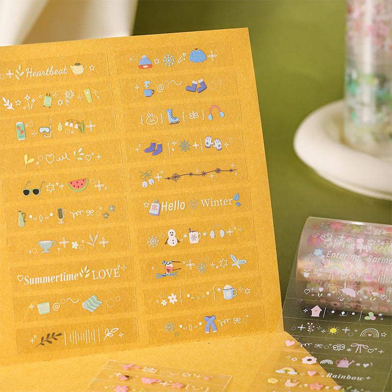 Four Seasons Whisper Series Die Cutting PET Tape featuring sea designs for journaling, scrapbooking and collage