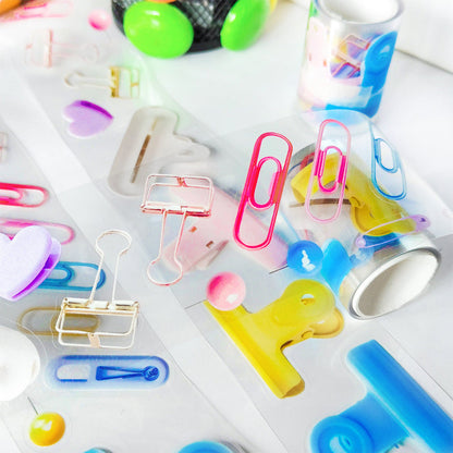 Dopamine clip Die Cutting PET Tape for journaling, scrapbooking and collage