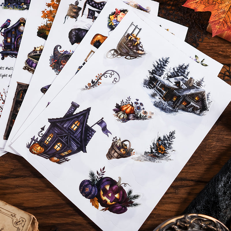 The Witch's Manor Sticker Book featuring book designs for journaling, scrapbooking and collage