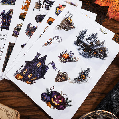 The Witch's Manor Sticker Book featuring book designs for journaling, scrapbooking and collage