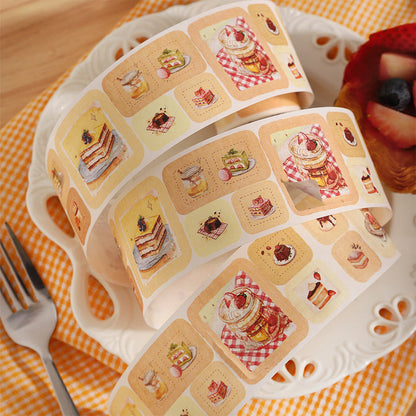 Warm Tea Gentle Prelude Series Die Cutting Kraft Paper Tape featuring tea designs for journaling, scrapbooking and collage