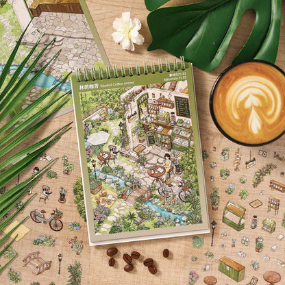 Forest Travel Series 3D Sticker Book featuring forest, and book designs for journaling, scrapbooking and collage