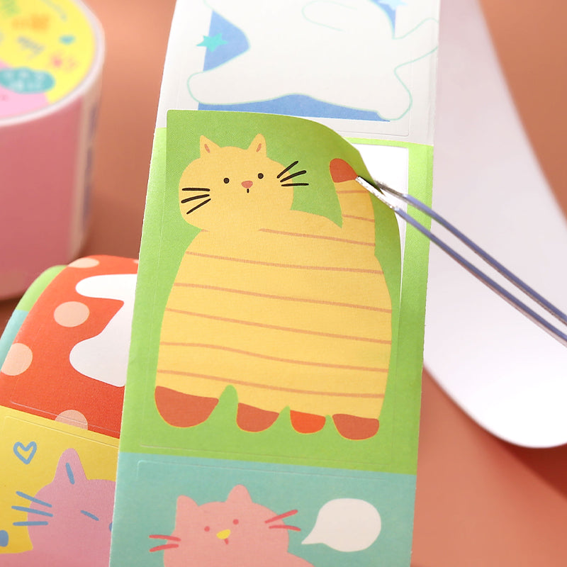 Flat Cat Diary Series Die Cutting Writing Paper Tape
