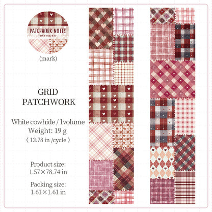 Patchwork Notes Series White Kraft Paper Tape