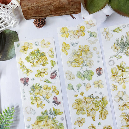Whole Roll 5cm*5m Flower Insect Die Cutting Washi/Synthetic Paper/Shell Light PET Tape featuring flower, and light designs for journaling, scrapbooking and collage