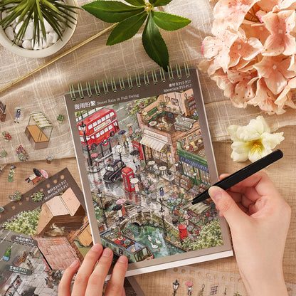 Forest Travel Series 3D Sticker Book featuring forest, and book designs for journaling, scrapbooking and collage