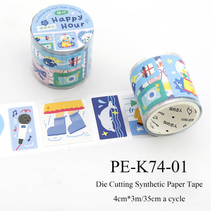 Colorful Dreamland Series Die Cutting Synthetic Paper Tape