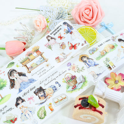 Spring Day Picnic Die Cutting Washi Tape featuring spring designs for journaling, scrapbooking and collage