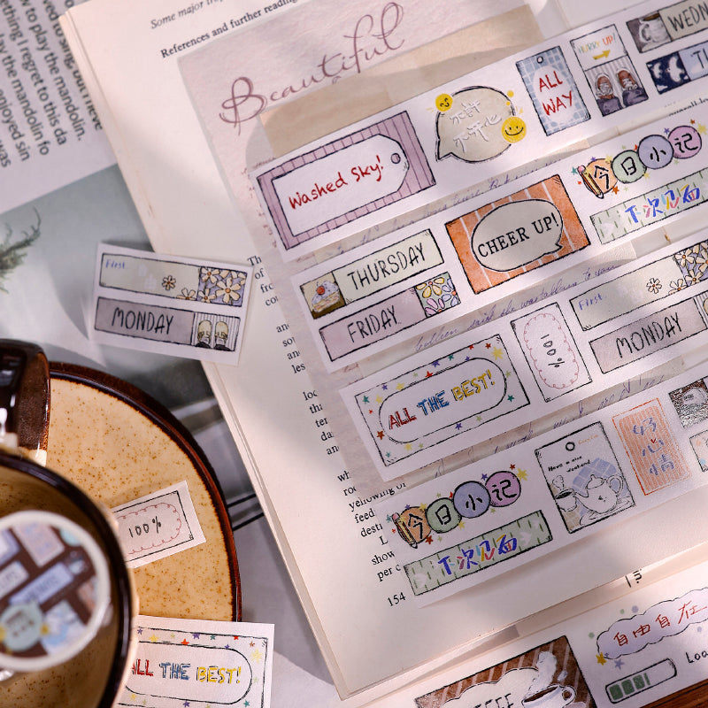 Whole Roll 3cm*3m Many Marks Die Cutting Washi/Fog PET Tape