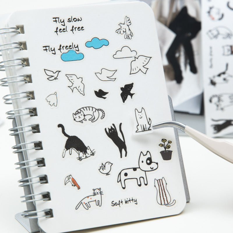 Sketchy Tiny Pets Series Die Cutting Washi Tape for journaling, scrapbooking and collage