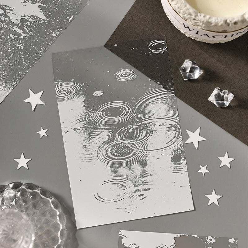 Water Moon Flower Mirror Series Sticker featuring flower, moon, and mirror designs for journaling, scrapbooking and collage
