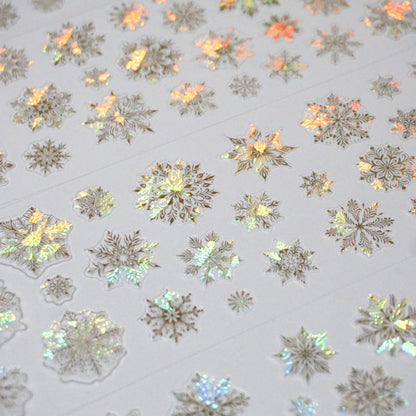 Whole Roll 6cm*5m Aurora Snowflake Die Cutting Shell Light PET Tape