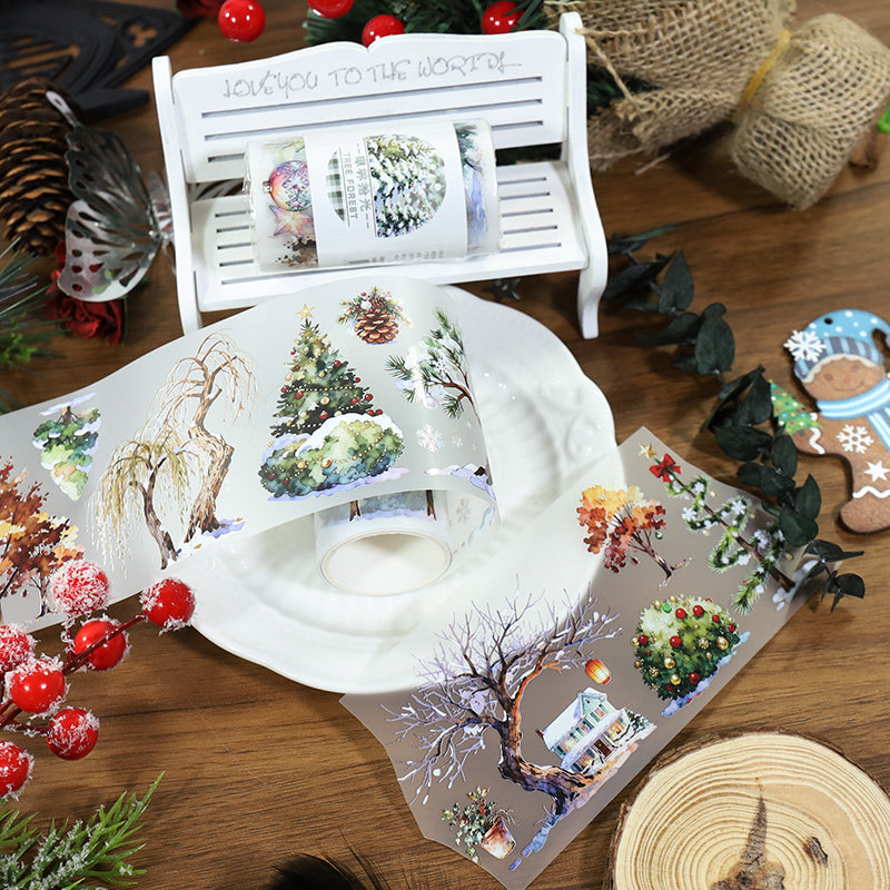 Cold forest Fog PET Tape featuring forest, and old designs for journaling, scrapbooking and collage