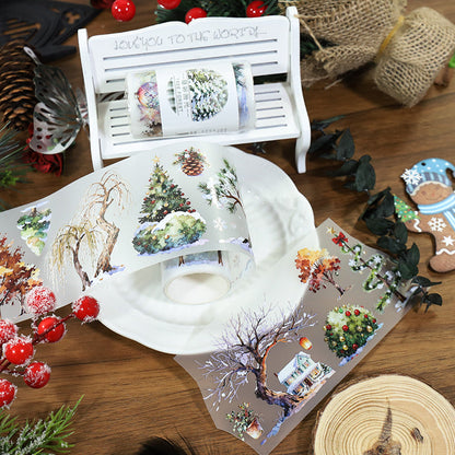 Cold forest Fog PET Tape featuring forest, and old designs for journaling, scrapbooking and collage