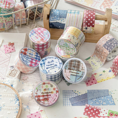 Patchwork Garden Series Flash Washi/Sulfuric Acid Paper Tape featuring garden designs for journaling, scrapbooking and collage