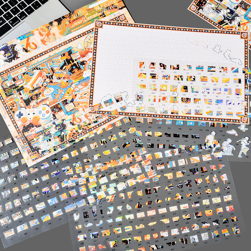 Floating Point Random Series 3D Sticker for journaling, scrapbooking and collage