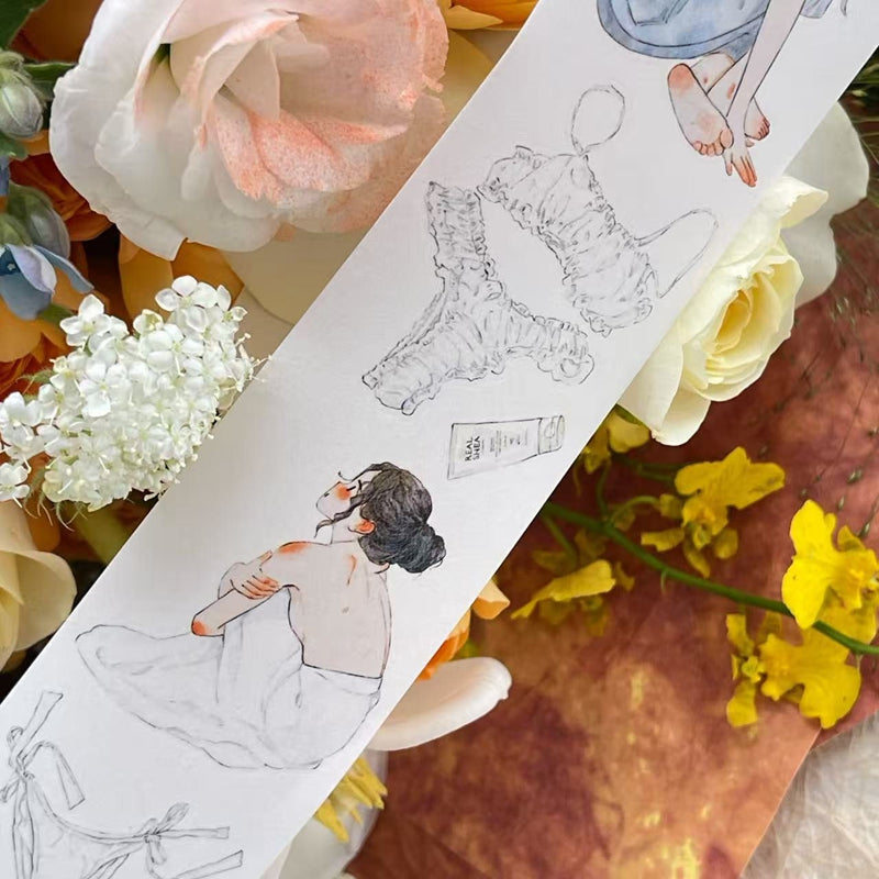 Whole Roll 5cm*10m Secret Die Cutting Washi/PET/Fog PET Tape featuring secret designs for journaling, scrapbooking and collage