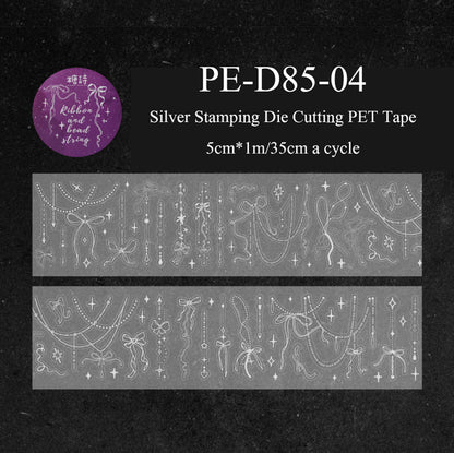 Chain Secret Series Silver Stamping Die Cutting PET Tape