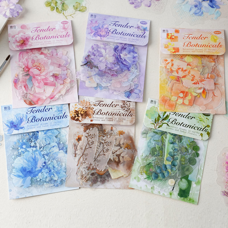 Enamored Plants Series Sticker featuring red designs for journaling, scrapbooking and collage
