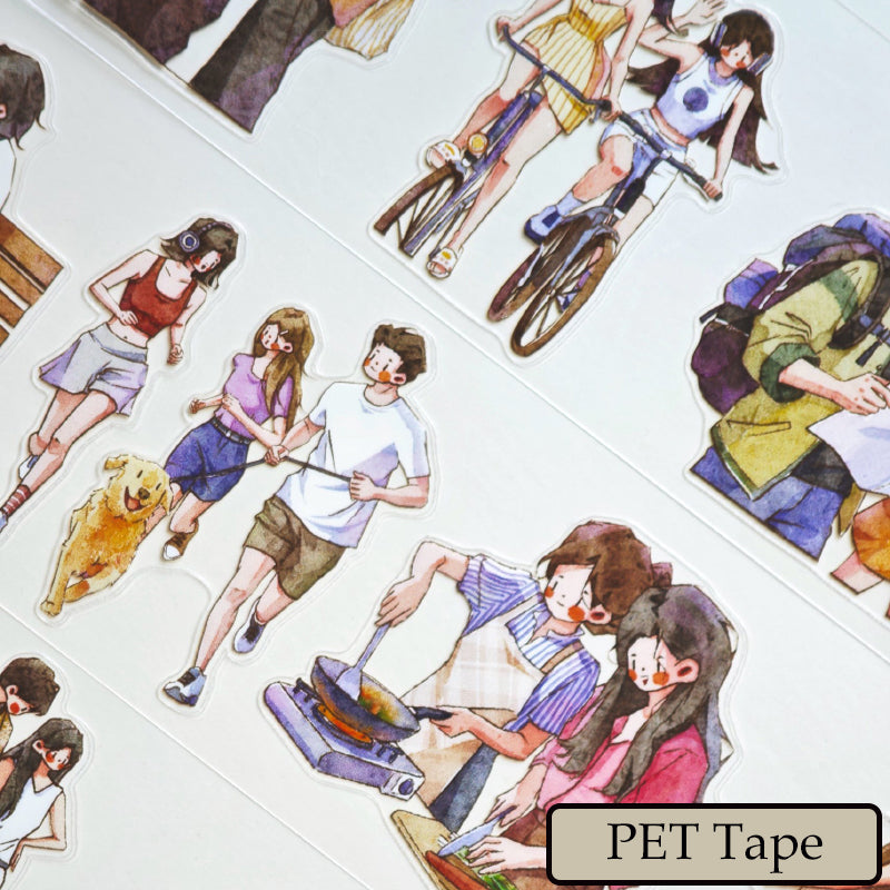Whole Roll 5cm*5m Life Moments Die Cutting Washi/PET/Fog PET Tape