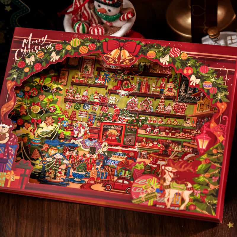 Christmas Warm House Series 3D Sticker featuring house designs for journaling, scrapbooking and collage