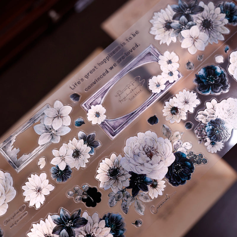 Whole Roll 5.5cm*5m Old Colored Flower Mark Die Cutting Washi/PET/Shell Light Washi/PET Tape