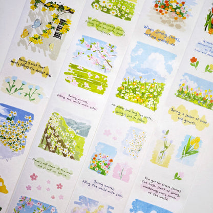 Whole Roll 4cm*5m Grasses grow Die Cutting Washi/PET Tape for journaling, scrapbooking and collage