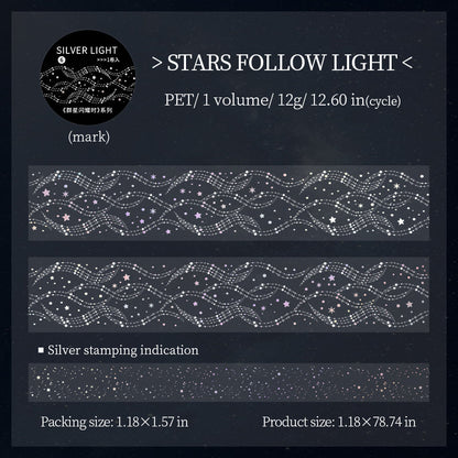 When The Stars Shine series Silver Stamping PET Tape