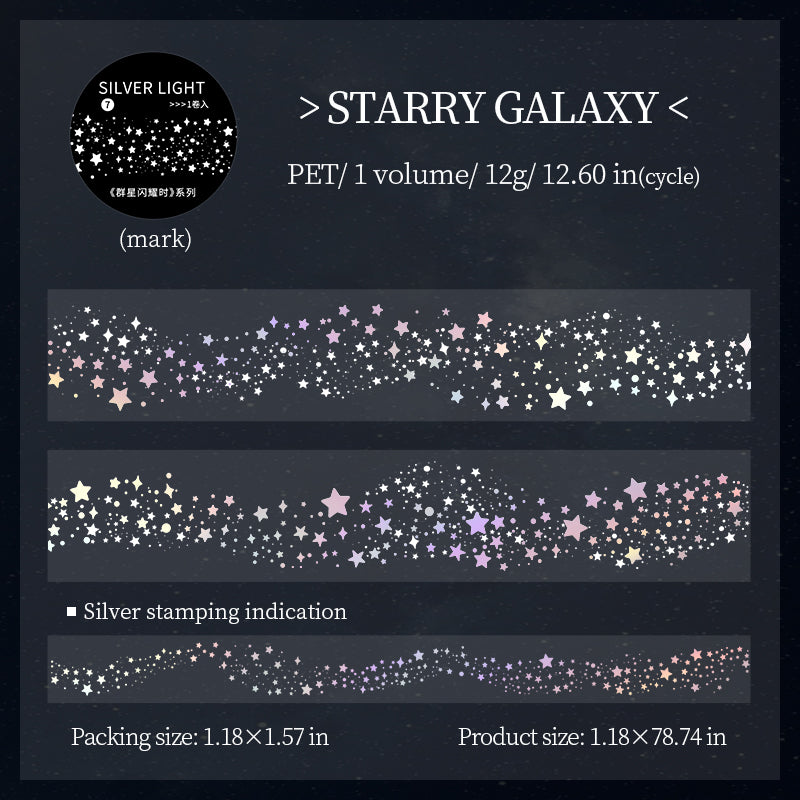 When The Stars Shine series Silver Stamping PET Tape