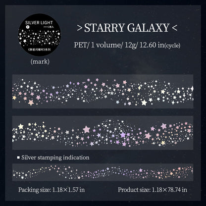 When The Stars Shine series Silver Stamping PET Tape