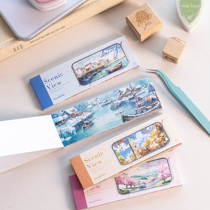 Beautiful Scenery View Series Sticker Book featuring book designs for journaling, scrapbooking and collage