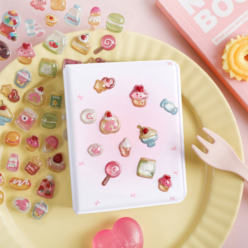 3D Colorful Jelly Series Sticker featuring color designs for journaling, scrapbooking and collage