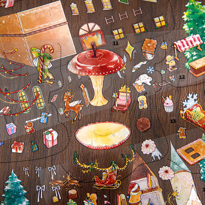 Christmas Gingerbread Town Series 3D Sticker for journaling, scrapbooking and collage