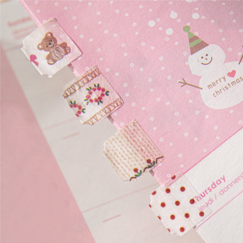 Handmade fabric label series Die Cutting Washi Tape for journaling, scrapbooking and collage