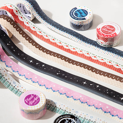 Star Grid Pattern Series Washi Tape featuring star designs for journaling, scrapbooking and collage