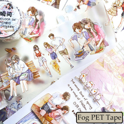 Whole Roll 5cm*5m Life Moments Die Cutting Washi/PET/Fog PET Tape
