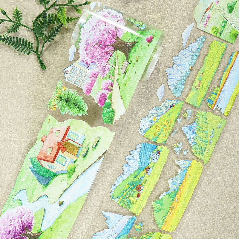 Mountains Stretch PET Tape for journaling, scrapbooking and collage