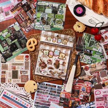 Memory Fragment Series Sticker Book featuring book designs for journaling, scrapbooking and collage