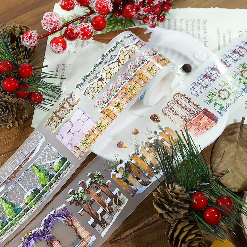 Autumn snow Fog PET Tape featuring autumn, and snow designs for journaling, scrapbooking and collage