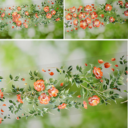 6cm*100cm Chiyako Flower Shell Light PET Tape featuring flower, and light designs for journaling, scrapbooking and collage
