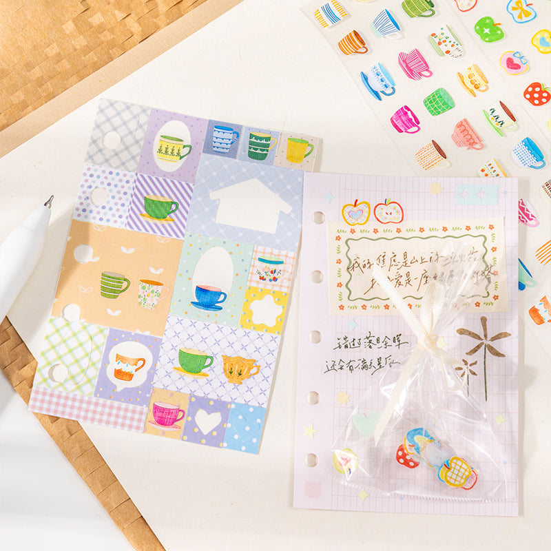 Colorful Little Things Series Die Cutting PET Tape featuring color designs for journaling, scrapbooking and collage