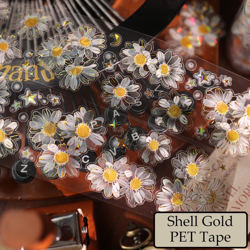 5cm*100cm Air Garden Die Cutting Shell Gold/Shell Silver/Shell Light PET Tape
